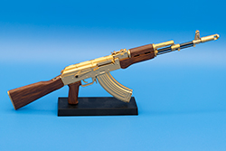 The Gold and brown AK-47 GoatGuns AK-47 model Goldilocked