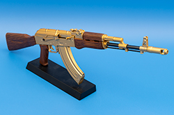 The Gold and brown AK-47 GoatGuns AK-47 model Goldilocked