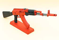 The red and black AK-47 Image of the red AK-47 Model