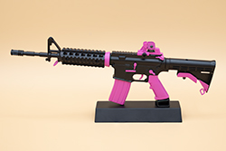 The black and pink AR-15 model The black and pink AR-15 model