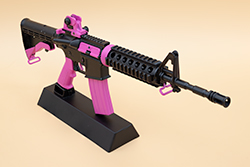 The black and pink AR-15 model The black and pink AR-15 model