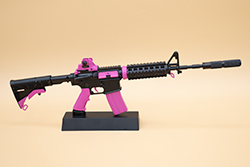 The black and pink AR-15 model The black and pink AR-15 model
