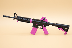 The black and pink AR-15 model The black and pink AR-15 model