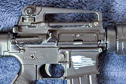 American Flag printed Receiver Image of a receiver with the American Flag printed on the mag-well, photo by Wyatt Hahn