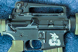 Sarge printed Receiver Image of a receiver with Sarge printed on the mag-well, photo by Wyatt Hahn