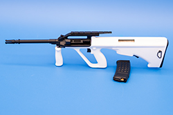 The black and white out AUG Image of AUG-A2 model The Ounce