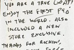 The hand written note that came with the eBay P90