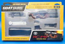 RC-P90 box front image of the Goldeneye black and wood P90 model in box front view.